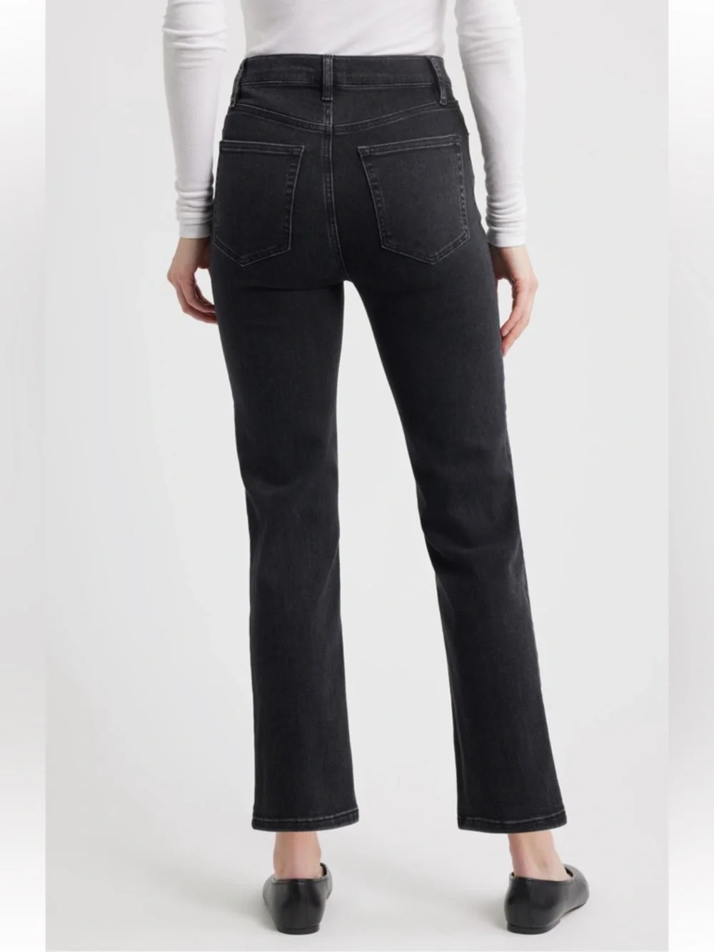 Frame Le Sleek High Waist Ankle Straight‎ Leg Jeans Size 29 Black Wash Meteor